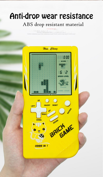 Klasiska rokas spēļu mašīna BRICK GAME Bērnu spēļu konsoles rotaļlieta ar mūzikas atskaņošanu Retro bērnu prieka spēļu atskaņotājs