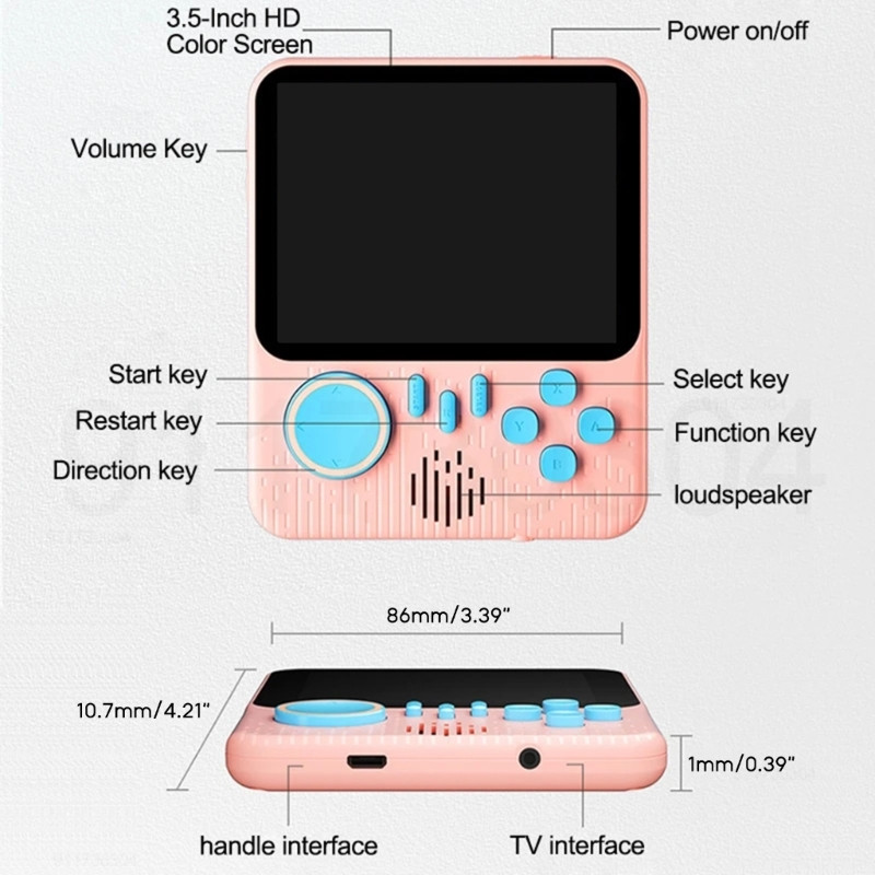 G7 3,5-inčna retro ručna igraća konzola visoke razlučivosti podržava TV 666 igre W3JD