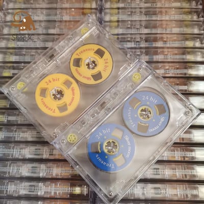 Калъф с цветна прозрачна лента Пластмасова аудио магнитна касета за запис на аудиокасета Корпус Празна касета от макара до макара (без лента)