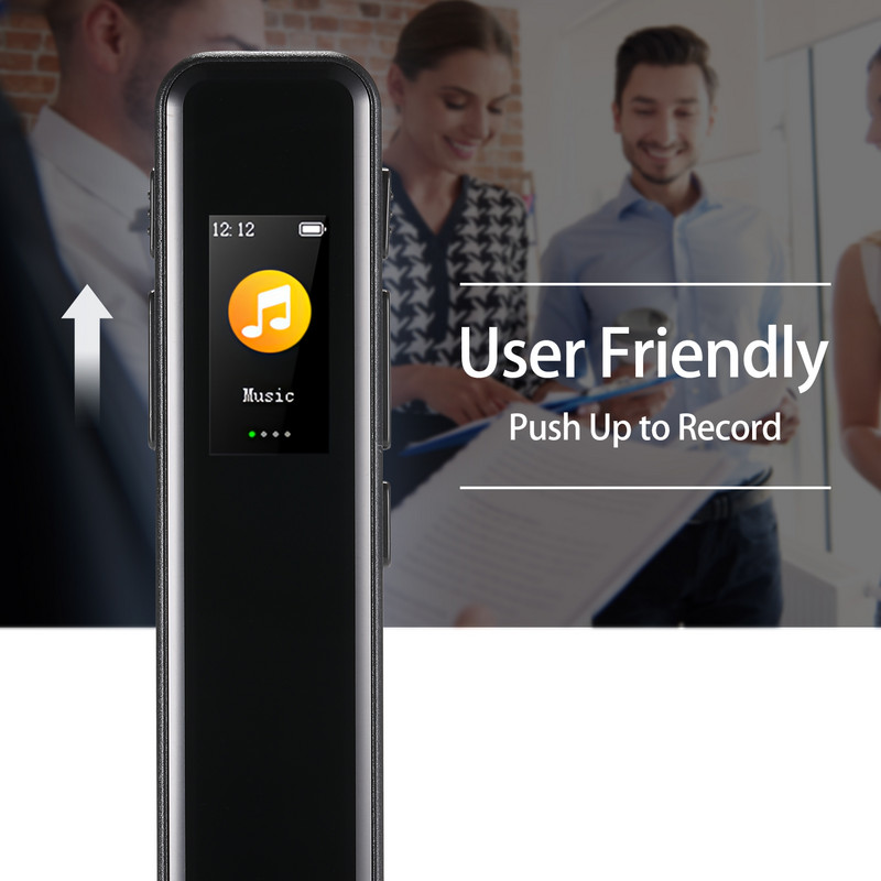 Recorder digital 64G Redare înregistrări activată Player muzical MP3 Mic Difuzor 1536KBPS Înregistrare HD Ecran TFT cu căști