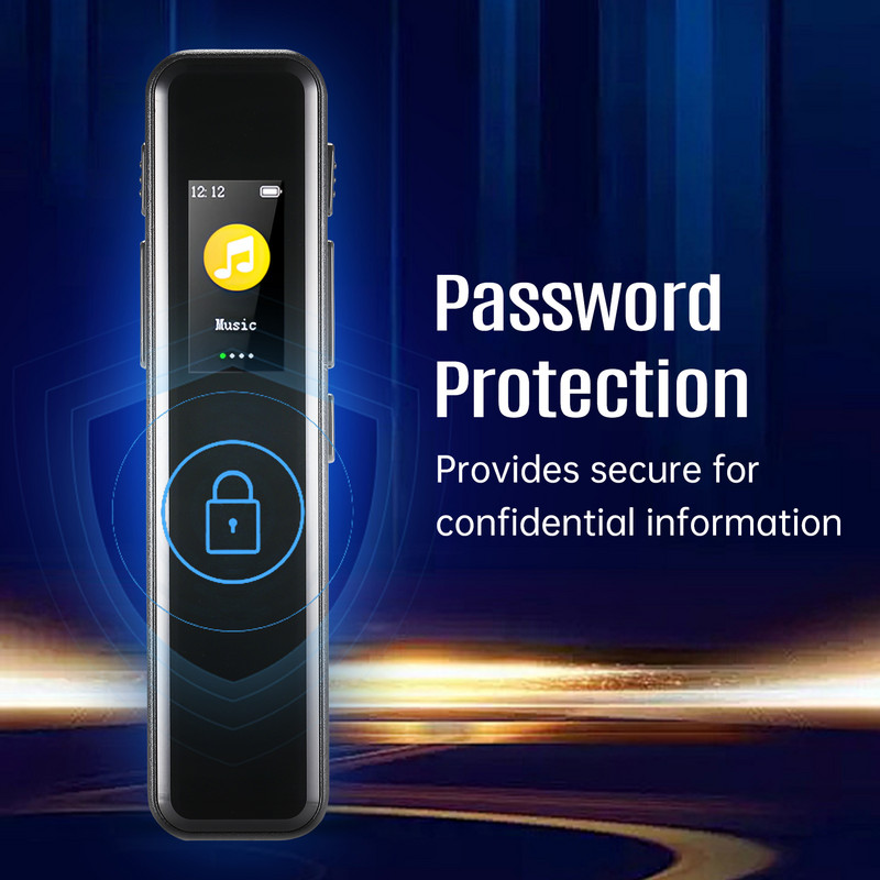 Recorder digital 64G Redare înregistrări activată Player muzical MP3 Mic Difuzor 1536KBPS Înregistrare HD Ecran TFT cu căști