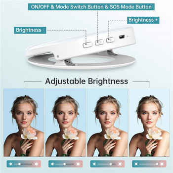 Φορητό LED Clip Ring Light 40 LED Selfie Lamp 3200K-6500K USB Charge for iPhone Android Xiaomi Live Stream Vlog Fill Lights
