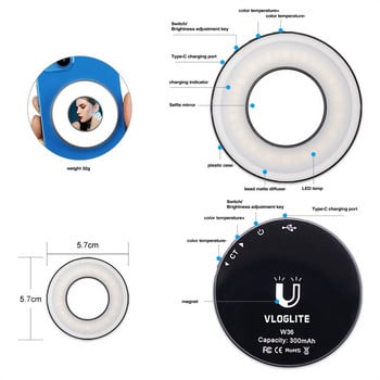 Magnetic clip-on Smartphone Selfie Light Led Ring Fill Light για Magsafe Iphone 12 13 14 Series Android Φωτισμός τηλεφώνου Επαναφορτιζόμενο