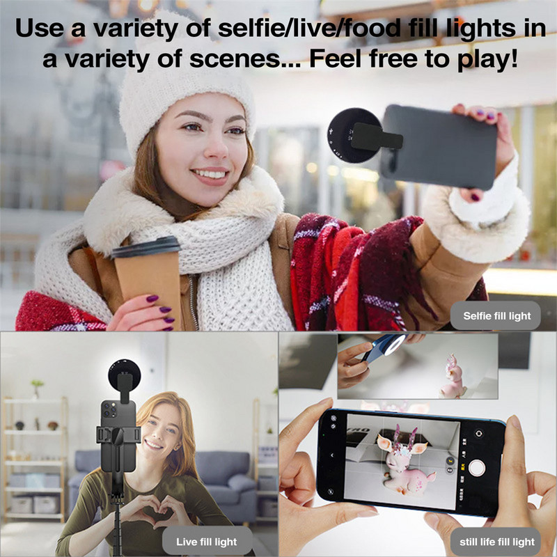 Svjetlo za selfie na pametnom telefonu s magnetskom kopčom Led Ring Fill Light za Magsafe Iphone 12 13 14 serije Android telefon svjetlo punjivo