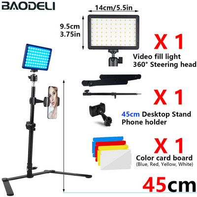 6 collu LED video gaismas panelis 5600 k fotografēšanas apgaismojums fotostudijas lampas komplekts YouTube tiešraides straumēšanai ar statīva RGB filtru