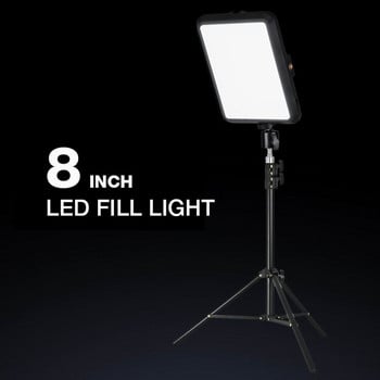 Πίνακας φωτός ζωντανής ροής 12 ιντσών με 360° περιστροφής Ballhead Professional Fill Light Lamp Photography LED Lighting 2800-7000K