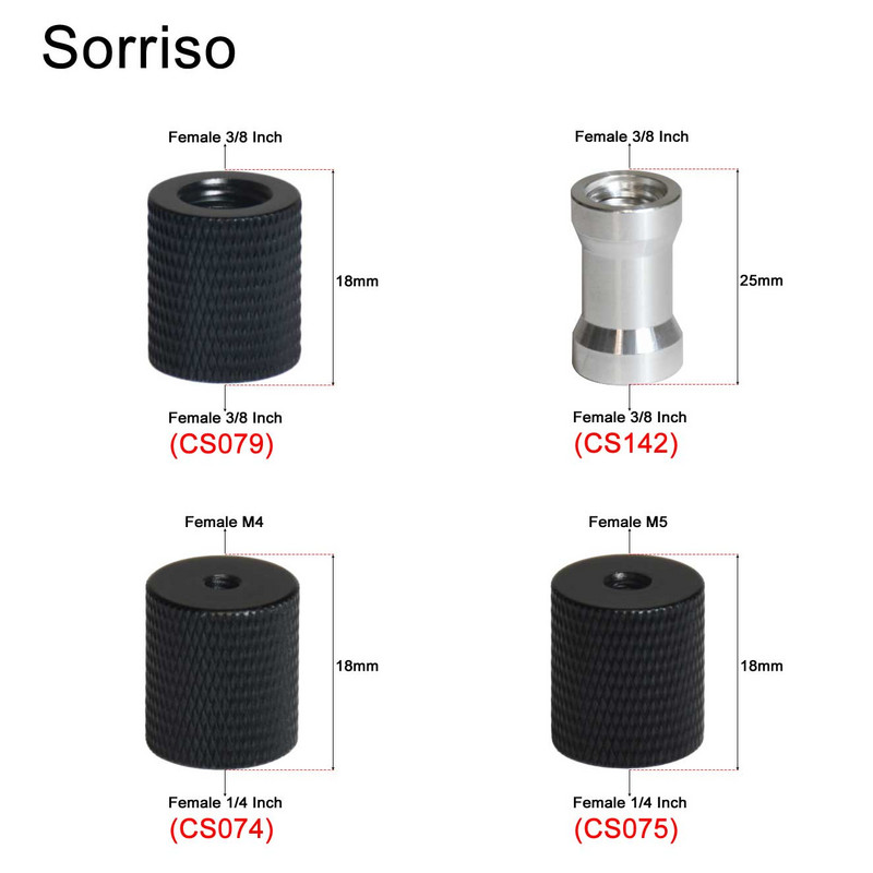 Завинтете женски 1/4 инча до 1/4" 3/8" M4 M5 M6 M8 M10 адаптер за монтиране за фотоапарат DSLR Live Flash статив Monpod Скоба Стойка за осветление