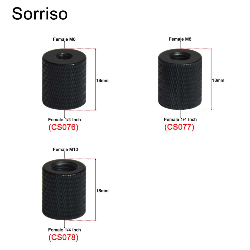 Завинтете женски 1/4 инча до 1/4" 3/8" M4 M5 M6 M8 M10 адаптер за монтиране за фотоапарат DSLR Live Flash статив Monpod Скоба Стойка за осветление
