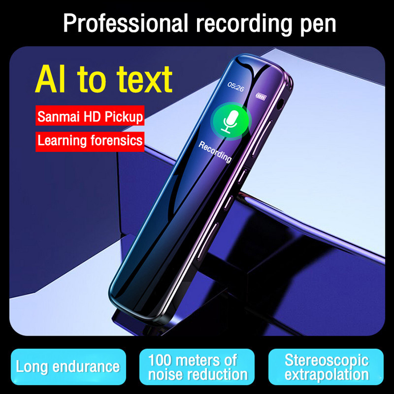 HD skaitmeninis įrašymo įrenginys Du mikrofonai Išmanusis triukšmo mažinimas Diktofonas MP3 grotuvas Interviu Konferencijos įrašymo įrenginys Diktofonas