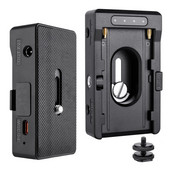 Зарядно устройство за батерии NP-F Метална плоча за адаптер за батерии DC12V DC8V USB-C 30W PD Изход 1/4In за NP-F550 F750 F970 Батерия за BMPCC