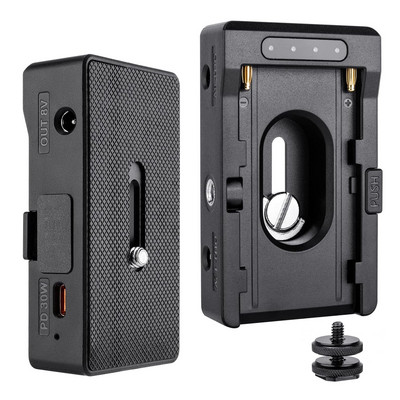 Зарядно устройство за батерии NP-F Метална плоча за адаптер за батерии DC12V DC8V USB-C 30W PD Изход 1/4In за NP-F550 F750 F970 Батерия за BMPCC