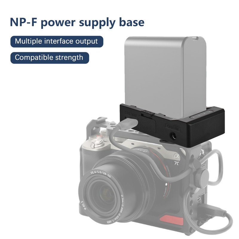 Зарядно устройство за батерии NP-F Метална плоча за адаптер за батерии DC12V DC8V USB-C 30W PD Изход 1/4In за NP-F550 F750 F970 Батерия за BMPCC