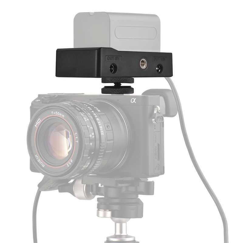 Зарядно устройство за батерии NP-F Метална плоча за адаптер за батерии DC12V DC8V USB-C 30W PD Изход 1/4In за NP-F550 F750 F970 Батерия за BMPCC