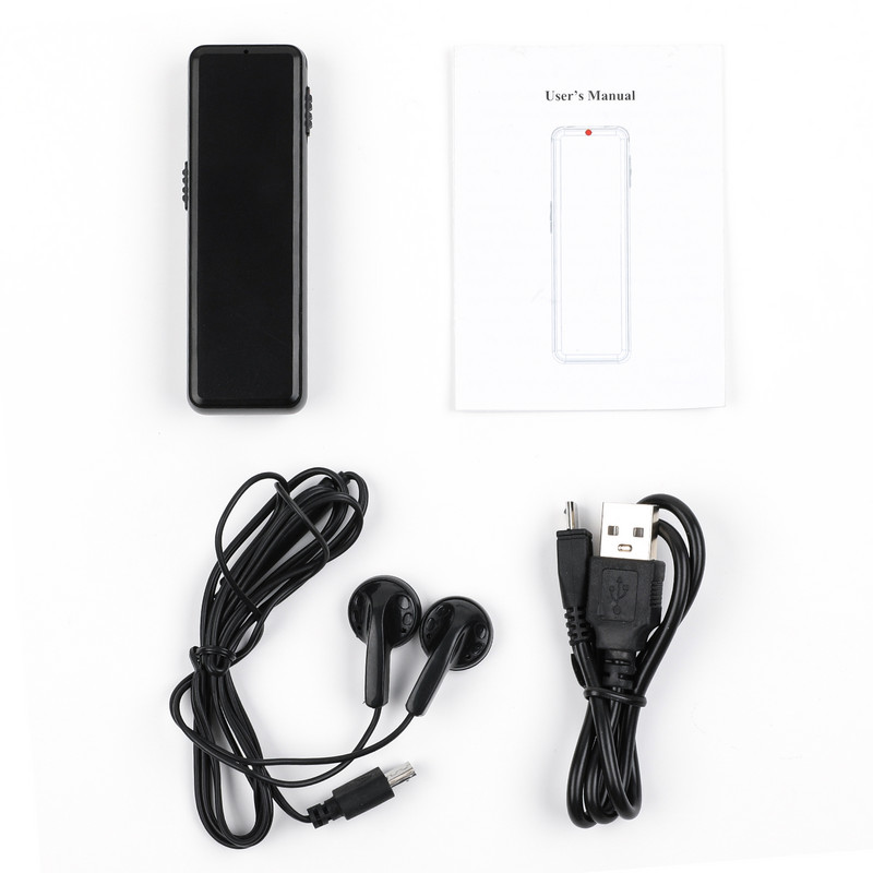 16GB цифров диктофон, гласово активиран аудио запис, MP3 музикален плейър, 70-90 часа непрекъснато време за запис за клас