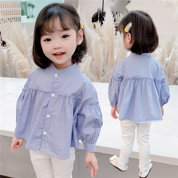 Κοριτσίστικο πουκάμισο Ανοιξιάτικο και Φθινοπωρινό Ρούχα Χαλαρά Παιδικά Ταξίδια Casual Base Παιδικό πουκάμισο Άνετο βαμβακερό τοπ με λεπτό κουμπί