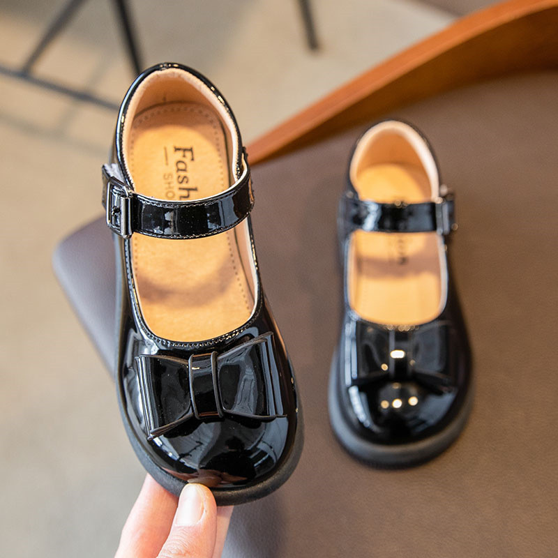 3 4 5 6 7 8 9 10 11 12 metų Vaikų mados lankelių vakarėlis dideli mergaičių batai Princess Elegantiški vaikiški lakinės odos batai mokyklai