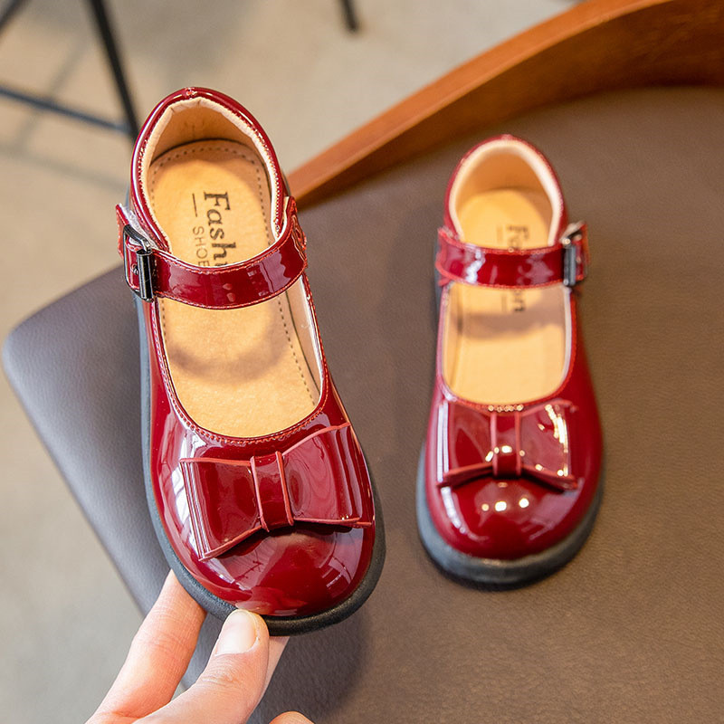 3 4 5 6 7 8 9 10 11 12 metų Vaikų mados lankelių vakarėlis dideli mergaičių batai Princess Elegantiški vaikiški lakinės odos batai mokyklai