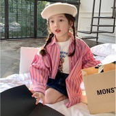 Риза на райе в корейски стил за момичета 2023 г. Пролет Нова ежедневна и свободна подходяща ревера Удобна топ мода за открито