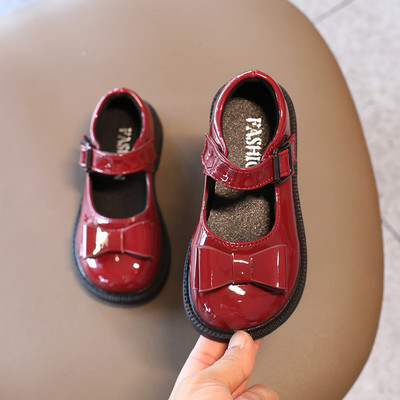 Обувка с пеперуда на принцеса Детски бебешки обувки за момиченце Ученически детски обувки Рокля Парти кожени обувки за танци 2021 2 3 5 6 7 8 9 10 12 години