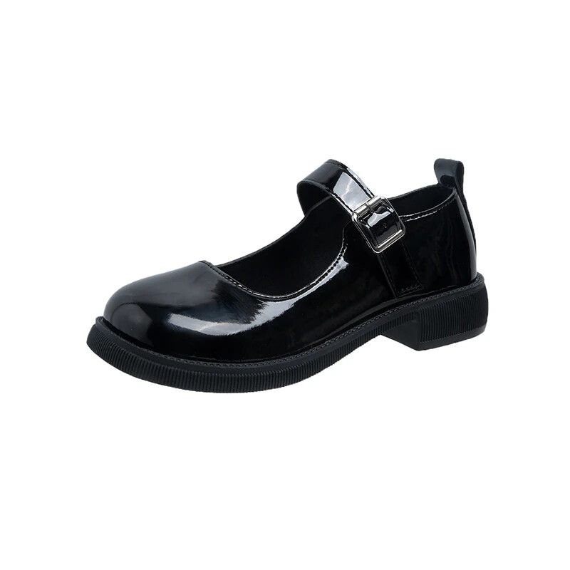 Дамски 2024 пролет/лято/есен Нов стил на Британската академия с нисък ток и кръгли пръсти Единични обувки Mary Jane с малки кожени обувки