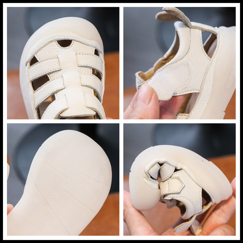 Сандали за бебета, момичета, момчета 2023, летни обувки за малки деца, естествена кожа, мека подметка, детски обувки за училище, детски плажни сандали