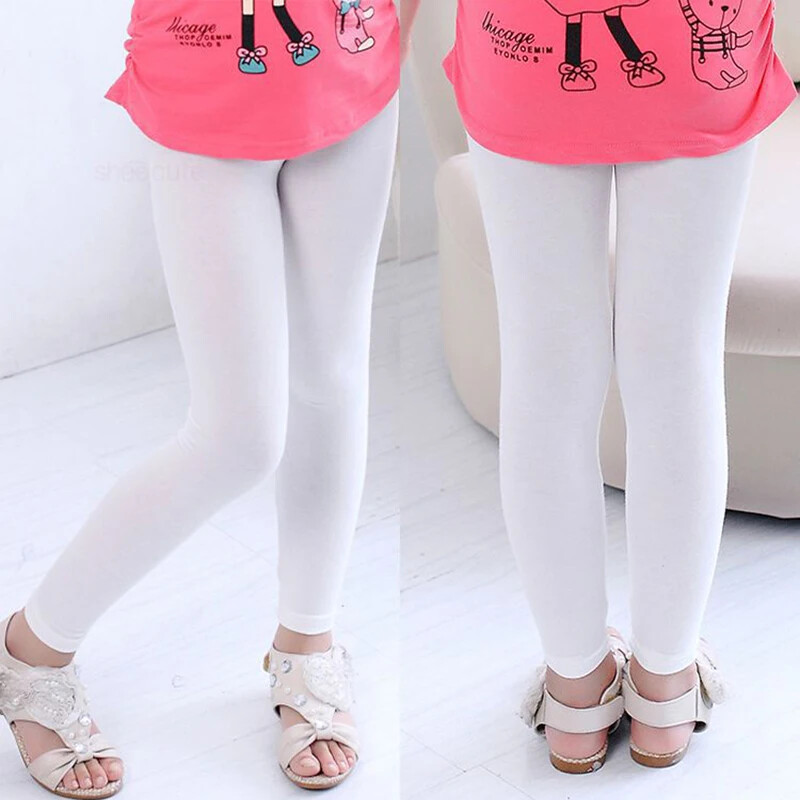 Панталони за момичета Мек еластичен модален памучен детски клин Бонбонени цветни тесни панталони за момичета Панталони Едноцветни детски панталони 2-13 г.