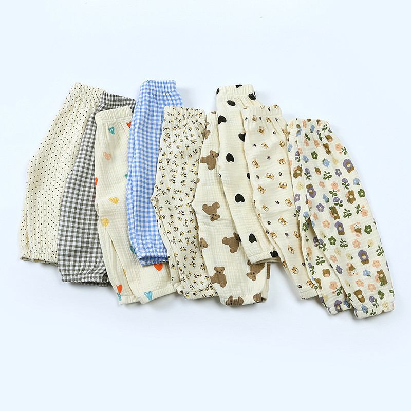 2023 Детски Детски летни харем панталони Памук Пролет Есен Момче Момиче Дишащи ежедневни дълги за бебешки тийнейджърски корейски панталони