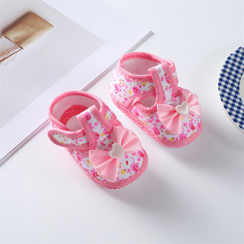 Επίπεδα παπούτσια για κοριτσάκια 0-18 μηνών Αντιολισθητικά παπούτσια με μαλακή σόλα με παπιγιόν για βρέφη για κοριτσάκια για πρώτους περιπατητές εσωτερικού χώρου
