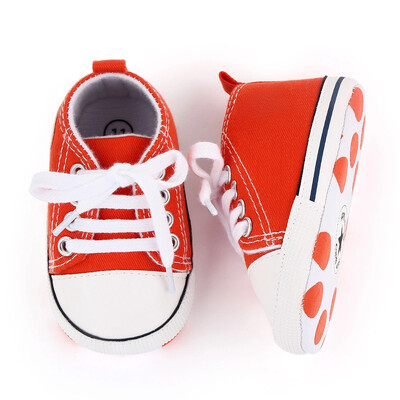 Печатни платнени бебешки спортни маратонки за новородени бебета Момчета Момичета Първи обувки за прохождане Бебешки обувки с мека подметка за бебета