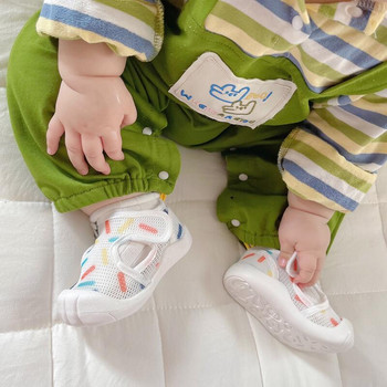 1-4T Βρεφικά σανδάλια Καλοκαιρινό αναπνεύσιμο πλέγμα αέρα Unisex παιδικά καθημερινά παπούτσια Αντιολισθητική μαλακή σόλα First Walkers για βρέφη ελαφριά παπούτσια