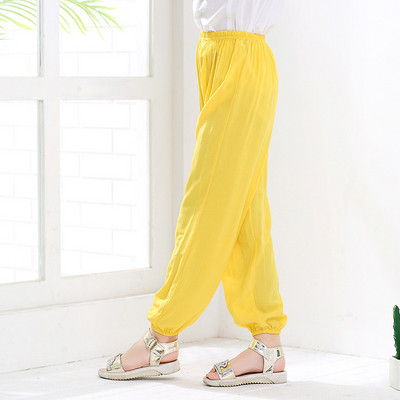 2-10 години Домашни Детски дрехи Пролет Лято Mosquito Бебешки момчета Момичета Спортни панталони Детски едноцветни широки памучни пижамни панталони