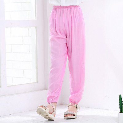 2-10 години Домашни Детски дрехи Пролет Лято Mosquito Бебешки момчета Момичета Спортни панталони Детски едноцветни широки памучни пижамни панталони