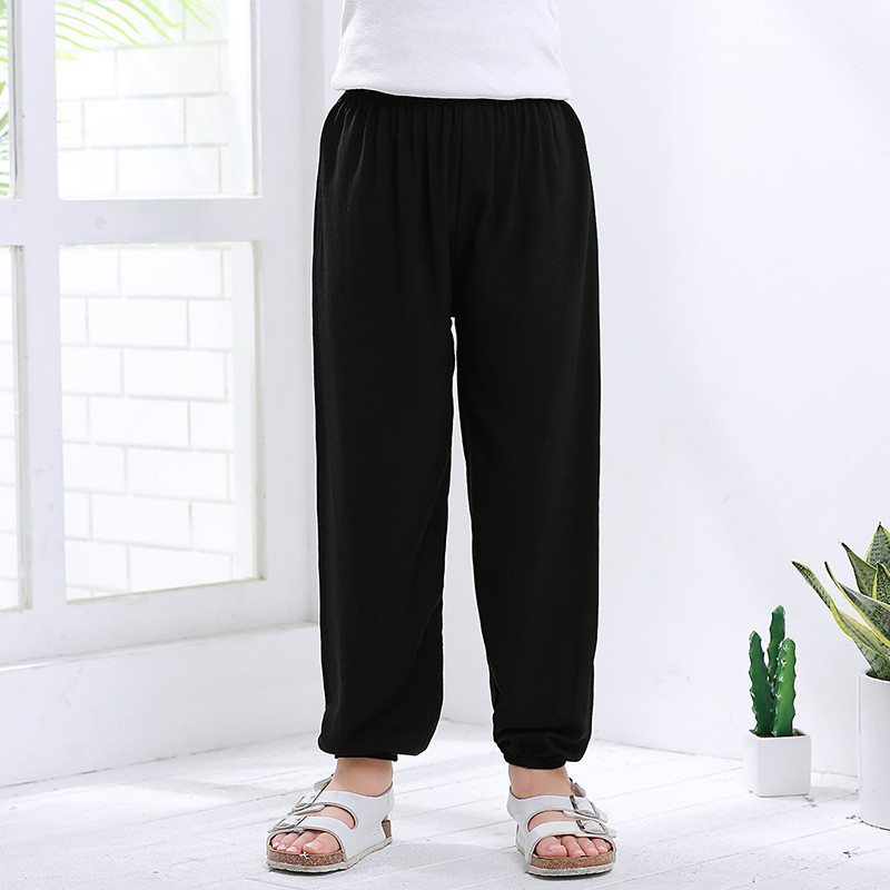 2-10 години Домашни Детски дрехи Пролет Лято Mosquito Бебешки момчета Момичета Спортни панталони Детски едноцветни широки памучни пижамни панталони