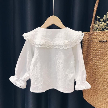 Κοριτσίστικα ρούχα 12M-6Y Παιδική ανοιξιάτικη φθινοπωρινή Λεπτό λευκό πουκάμισο Ζακέτα μωρό casual μακρυμάνικο πουκάμισο