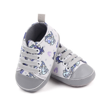Παπούτσια παιδικής κούνιας για μωρά για κορίτσια Γελοιογραφία τύπωμα δεμένα πάνινα παπούτσια Αντιολισθητικά για βρέφη First Walkers 0-18 εκατ.