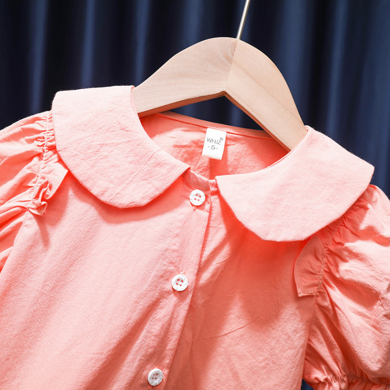 1-6T Малко дете, бебе, момиче, летни дрехи, памучни блузи с къс ръкав, елегантна принцеса, деца, сладка, сладка риза, тениска за парти