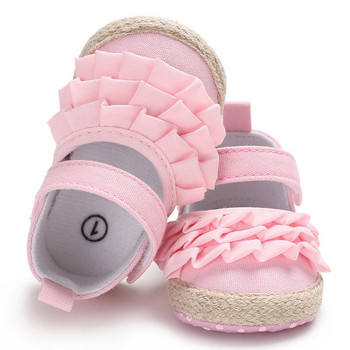 2019 Ολοκαίνουργιο νεογέννητο βρέφος κοριτσάκι, καλοκαιρινά παιδικά παπούτσια Μαλακή σόλα Κούνια Prewalker νήπιο Αντιολισθητικό συμπαγές βολάν First Walkers