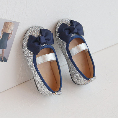 Обувки за момичета за малки деца Блестящи кожени равни обувки за малки деца Детски рокли Обувки с панделка Принцеса Сладки мокасини Меки за танц