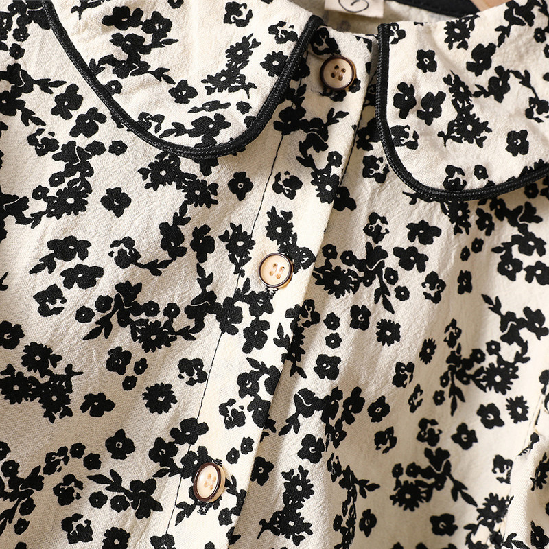 Риза за момичета 6M-6Y Бебешко пролетно и есенно облекло Детска риза за кукли Флорални горнища