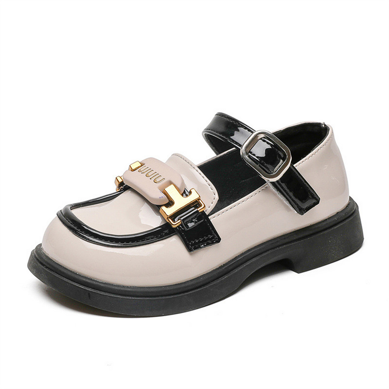 Кожени обувки за момичета лято 2023 г. Нови модерни и модерни детски обувки за принцеси, големи деца Британски стил Малки момичета