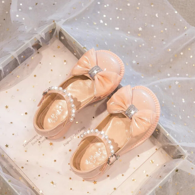 Обувка за момиче Малка кожена обувка Обувки за принцеса Детски обувки за момиче Бебешки обувки Mary Jane Детски обувки с мека подметка Chaussure Enfant Fille