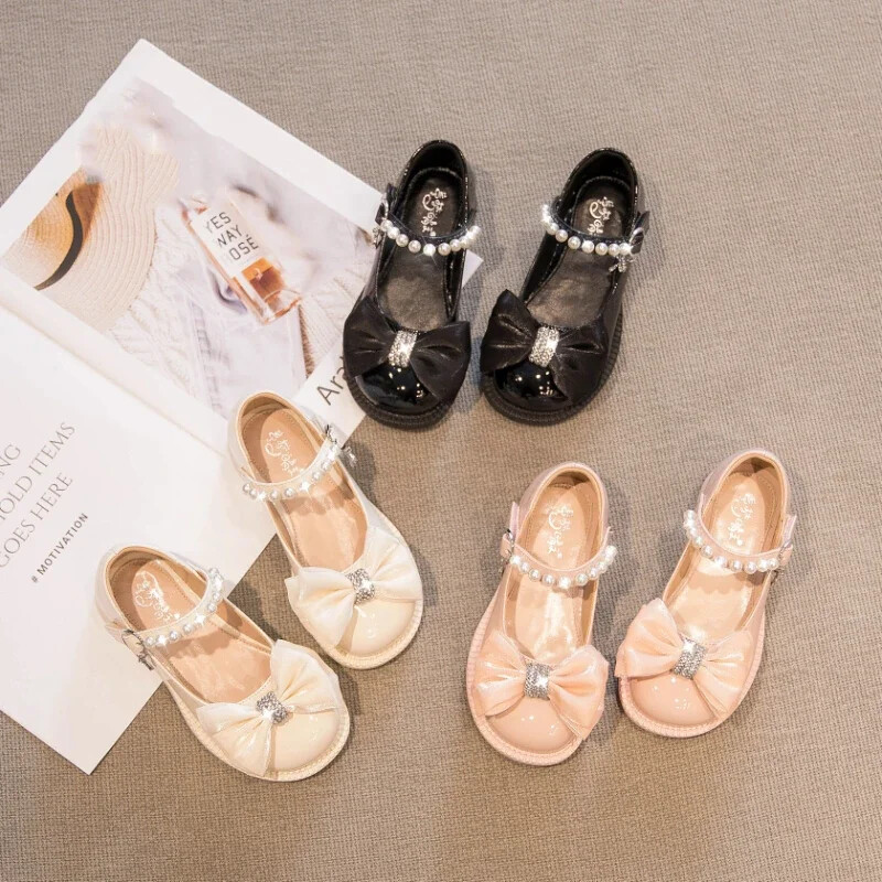 Обувка за момиче Малка кожена обувка Обувки за принцеса Детски обувки за момиче Бебешки обувки Mary Jane Детски обувки с мека подметка Chaussure Enfant Fille