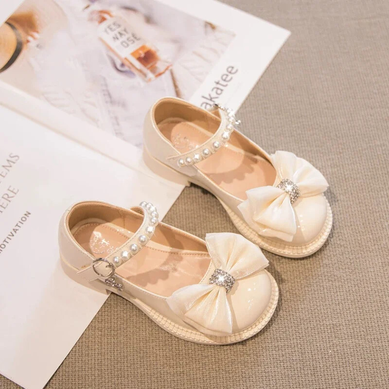 Обувка за момиче Малка кожена обувка Обувки за принцеса Детски обувки за момиче Бебешки обувки Mary Jane Детски обувки с мека подметка Chaussure Enfant Fille