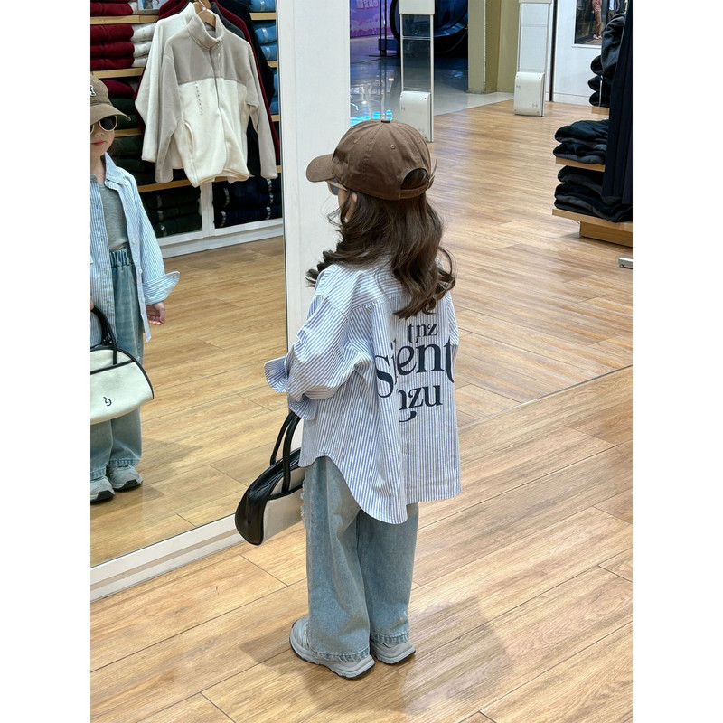 8636 Скъсани дънки за момичета 2024 Пролет Есен Нови детски ретро панталони за почистване Модни детски прави панталони 2-9 години