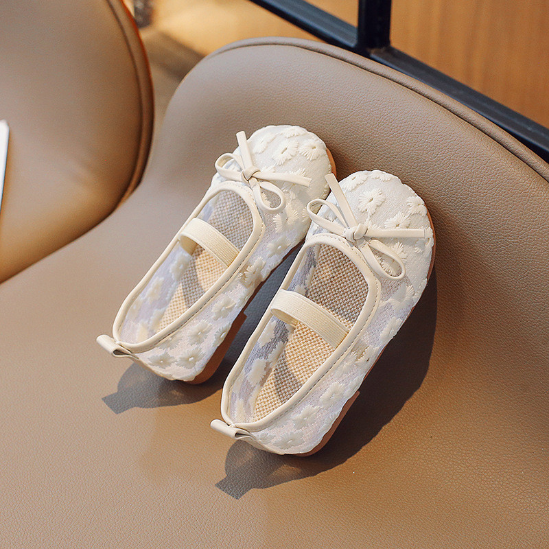 Обувки за момичета, модни дантелени обувки, нови китайски ретро детски обувки 2023, нови летни обувки за принцеса, бродерия, дамски обувки, елегантни ленени обувки