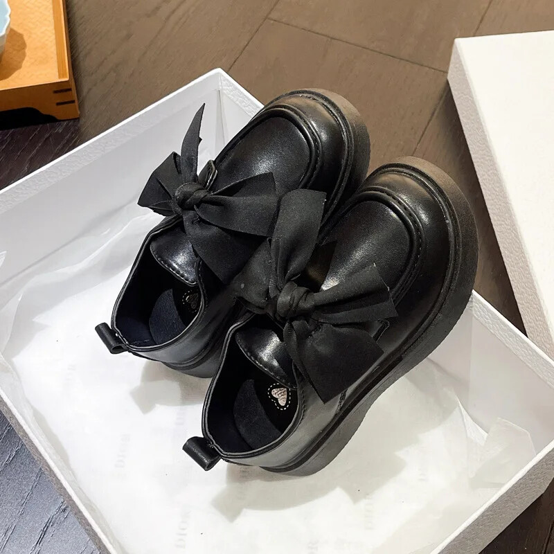 Кожени обувки за бебе момиче 2023 г. Ретро корейско издание Бебешки обувки Mary Jane с дебела подметка Детски мокасини Sapato Infantil Para Menina Туфли