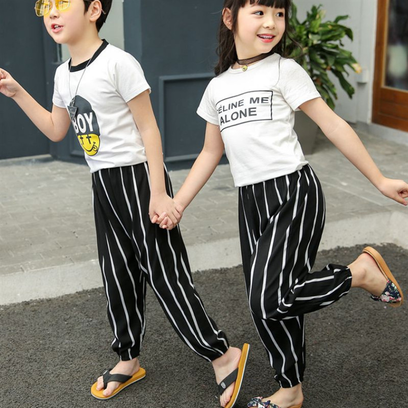 Уличен клин за момичета Момче Свободни панталони Детски широки панталони Детски летни дрехи Панталони с фенери за тийнейджъри Клинове