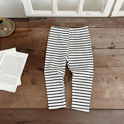 Baba Egyszerű, tömör leggings lányok csíkos vékony nadrágok gyerekek pamut rugalmasság vékony nadrágok újszülött fiú sztreccs nadrágok