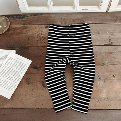 Baba Egyszerű, tömör leggings lányok csíkos vékony nadrágok gyerekek pamut rugalmasság vékony nadrágok újszülött fiú sztreccs nadrágok