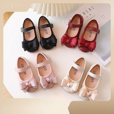 Zapatos Niña Girl Leather Shoes Есенни бебешки обувки за ходене Bow Mary Jane Shoe Flat Bottom Lolita Shoe Детски обувки Рокля за момичета